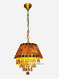 Fancy Crystal Red Glass Shade Chandelier