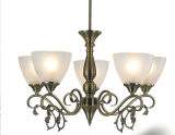 5 Lamp Whtie Glass Modern Chandelier for Room (DL-X732-5)