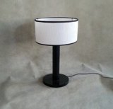 Round Paper Shade Art Decor Table Lamps with Black Wood Shaft and Base (C5007327)