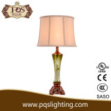 Brown Carving Base Lighting Green Glass Table Lamp