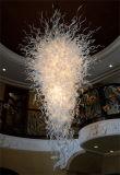White Art Decoraive Light Fixture Blown Glass Large Crystal Chandelier