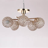 Gold Crystal Iron Chandelier Lamp T3873-6