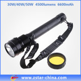 Best Selling 6600mAh 50W/38W 4500 Lumens 1.5km LED Rechargeable Flashlight (ZSHT0003)