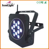 New 12PCS 3in1 LED Flat PAR Light with Battery Powered Remote (ICON-A030D)