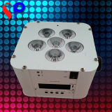 Hot 2014 6*6in1 Rgbwauv Remote Control Battery Operated Wireless DMX LED Flat PAR Can Light