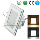6W Glass Square LED Ceiling Panel Down Light