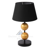 Antique Hotel Room Lamp with Black Fabric Shade (C5007602)