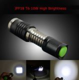 High Quality Zoomable 10W T6 LED Flashlight