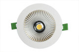 Pure White 4000k 720lm 10.5W COB LED Down Light with for Indoor Lighting