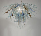 Modern Art Chain Hanging LED Chandelier Murano Glass Icicle Light