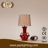 Chinese Red Long Neck Bottle Ceramic Table Lamp