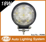 Round Designwhole Sale Auto 24V 18W LED Work Light (PD806)