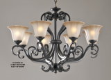 Traditional Iron Glass Chandelier Antique Lighting Cm003-8L