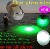 Night Pond Fishing12V Underwater Fishing LED Light Deep Water 50m LED Fishing Lure Green Submersible Fishing Light 60W