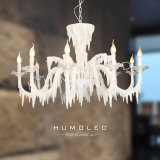 Candle shape white modern chandelier (H1264/10)