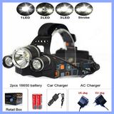 Rechargeable 5000lm Max 3PCS CREE Xml T6 LED Headlamp (WL130)