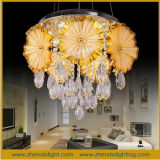 Newest Design LED Home Ceiling Pendant& Crystal Chandelier with Brown Glass Flower Shade Made in Zhongshan