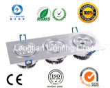 Lt 9W Three Head LED Silver Grille Lamp/Down Light/ Bean Pot Light/Bean Gall Light