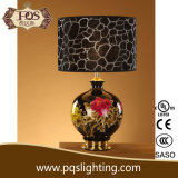 Black Ceramic Table Lamp with Flower Painted