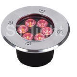 6W High Power Outdoor Waterproof Red LED Inground Light