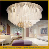 Unique Design Tasteful LED White Glass Ceiling Lamp & Chandelier with Cognac Crystal Balls as Centerpiece