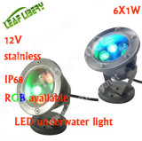 12V, IP68 6W LED Underwater Light, 6W RGB Swimming Pool LED Underwater Light