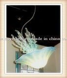 White Blow Glass Chandelier Light for Library Decoration