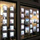 Thin LED Crystal Light Box with Acrylic Frameled Crystal Light Box for Real Estate Window Display