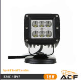 18W Dual Color Square Floodlight LED Work Light for Offroad
