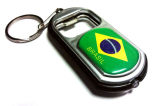 2014 Brazil World Cup Souvenir Brasil Flag LED Bottle Opener Key Chain