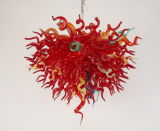 Modern Red Blown Glass Chandelier with LED Bulbs