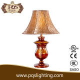 Coffee Glass Lighting Caving Table Lamp with Flower Shade (P1059TL)
