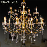 Classic Hotel Lighting 16 Lights Bright Gold Crystal Candle Chandelier