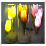 3PCS Peony LED Artificial Flowers with Glass Cup for Promotion