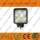 15W LED Work Light, 10-30V DC LED Work Light with 1275lm, Spot/Flood Beam, 5PCS X 3W Epsitar LEDs for Trucks, LED Work Light
