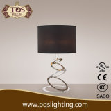 Black Shade Circle Iron Silver Table Lamp