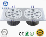 Lt 18W Double LED Silver Grille Lamp/Down Light