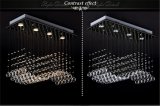 Modern Wave K9 LED Crystal Ball S Shade Hanging Fixture Rain Drop Curtain Chandelier (KLD-8686)