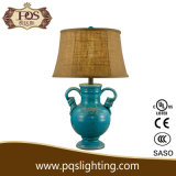 Blue Color Two Ears Ceramic Table Lamp with Logo (P0074TA)