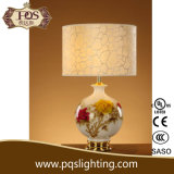 White Ceramic Table Lamp with Flower Painted