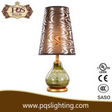 Green Glass Table Lamp with Modern Fantasy Lampshade