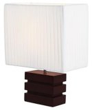 Well-Sales Table Lamp with PE Shade Brown MDF Base