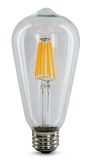 St64 6W Clear Dimmable E26 Brass LED Bulb, CE RoHS FCC Bulb