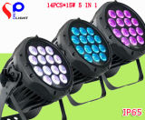 LED Waterproof 14PCS 15W RGBWA 5in1 LED PAR Light