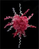 Hand Blown Murano Glass Red Small Glass Chandelier
