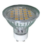 GU10 LED Light TUV/CE/RoHS Approved (Ra: ≥ 85, 21SMD 5050 with glass cover)