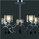 Comtemporary 5 - Light Crystal Chandeliers with Glass Shade G9 Bulb Base (ZW2092-5)