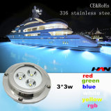 Surface Mount Marine Underwater Boat LED Light 3*3 W in RGB
