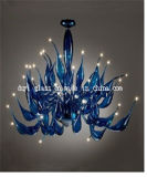 Deep Blue Blown Glass Chandelier Lighting for Home Decoration