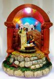 Polyresin Nativity Family Rotatiing W/LED Light and Music Box